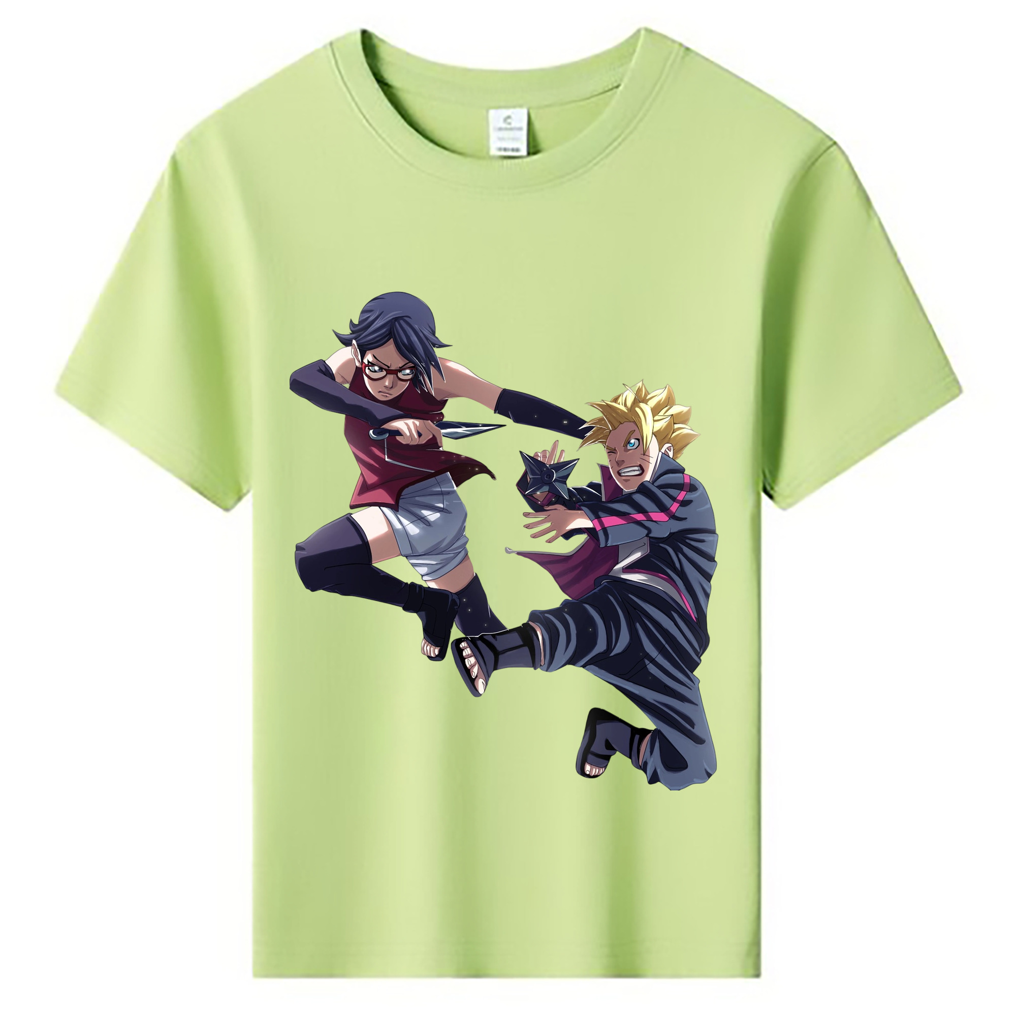 （画像用） NARUTO -ナルト- うちは サラダ Uchiha Sarada 綿100％キッズTシャツ（フロントプリント）